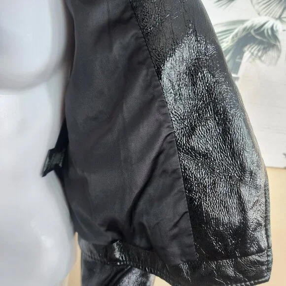 BLANK NYC Women's Patent Leather PUNK BIKER Jacket - Size Small - Picture 12 of 13